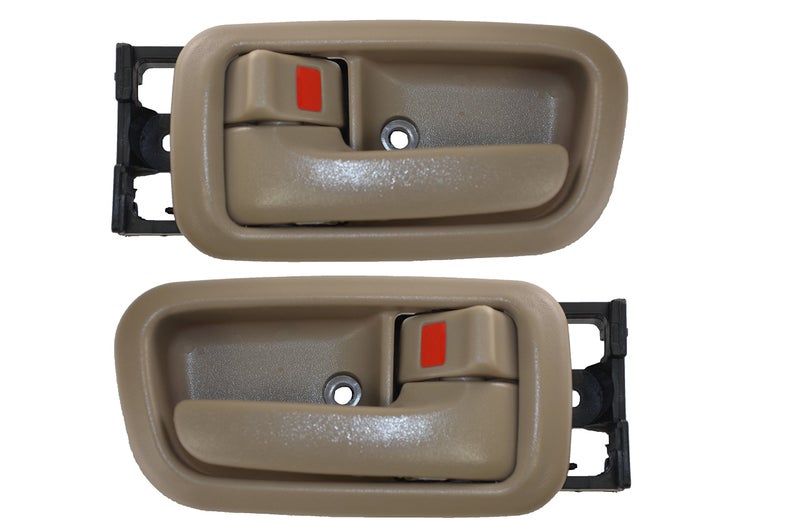 PT Auto Warehouse TO-2950E-FS - Interior Inside Door Handle/Trim, Beige (Fawn) - for Regular/Extended Cabs, Front Left/Right Pair, Replaces 692060C010E1, 692050C010E1, 692780C010E1, 692770C010E1 - Image 1
